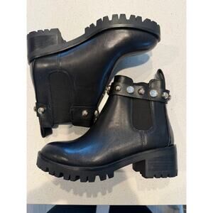 Karl Lagerfeld Porshay studded Lug Sole Leather Booties 5